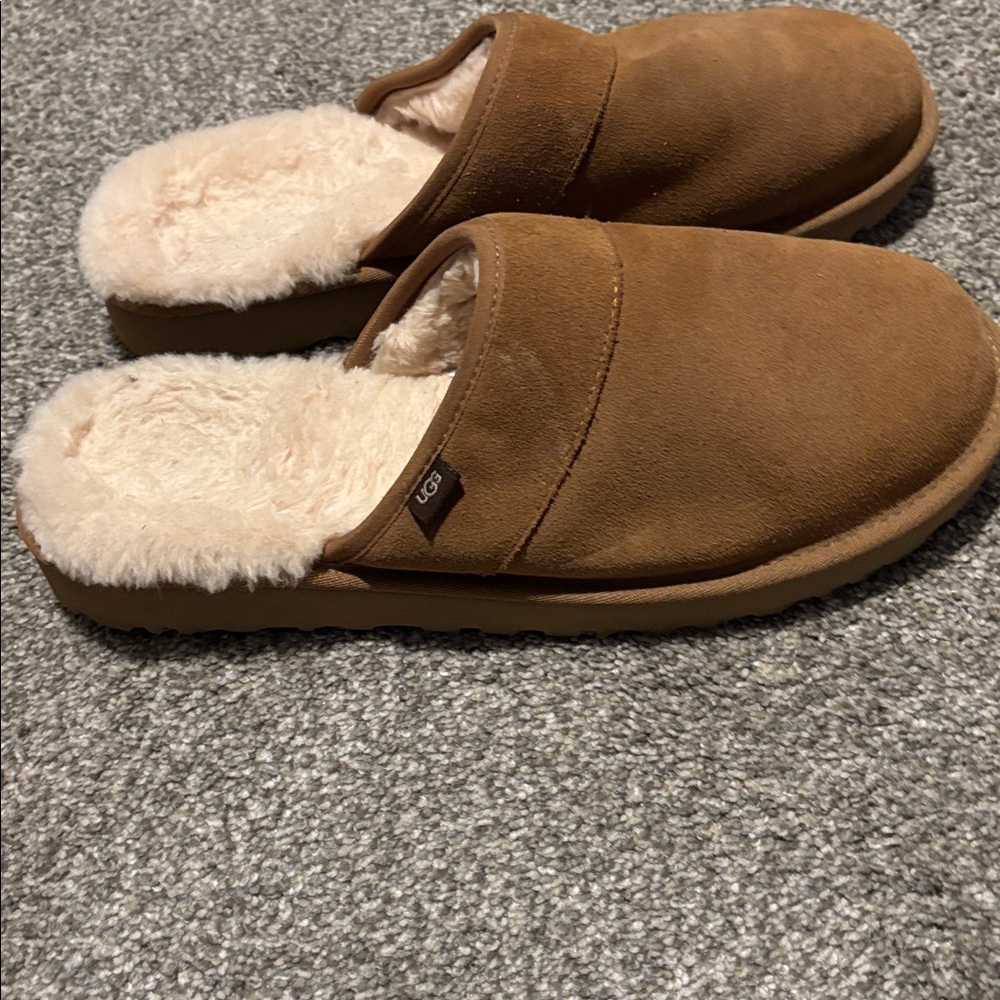 UGG Tan Suede Slip-On Slippers